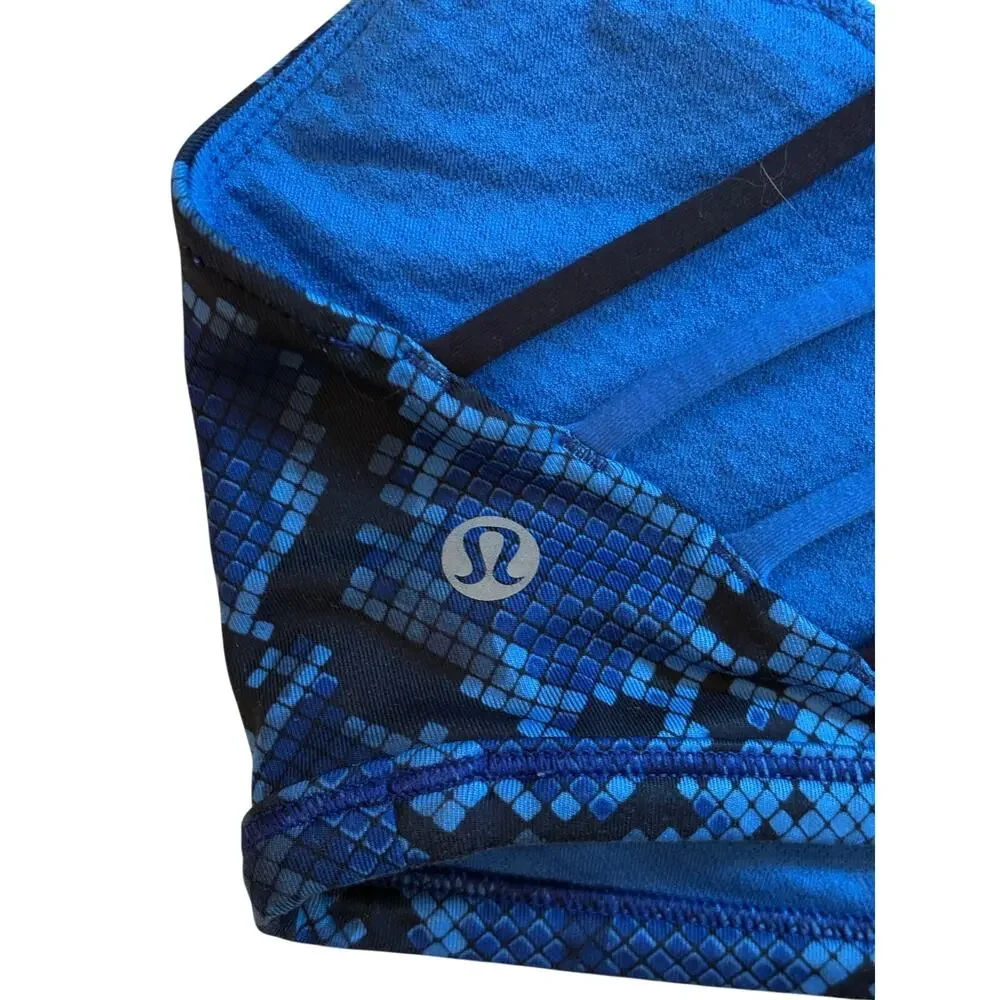 Lululemon Bra Free To Be Wild Womens 6 Sz Blue Mini Ziggy Snake Skin A/B NO Pads
